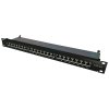 Patch panel STP kat.6A 24 porty LSA 1U, z tacką, czarny